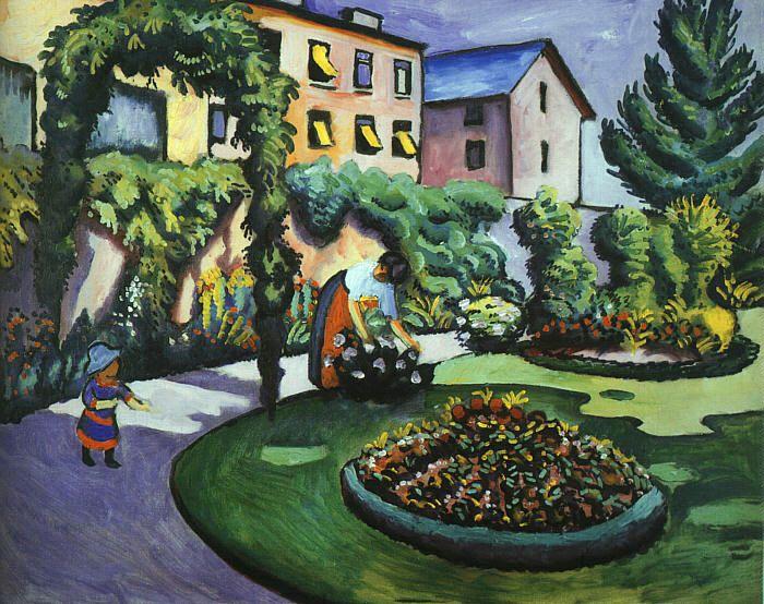 August Macke The Mackes' Garden at Bonn oil painting picture